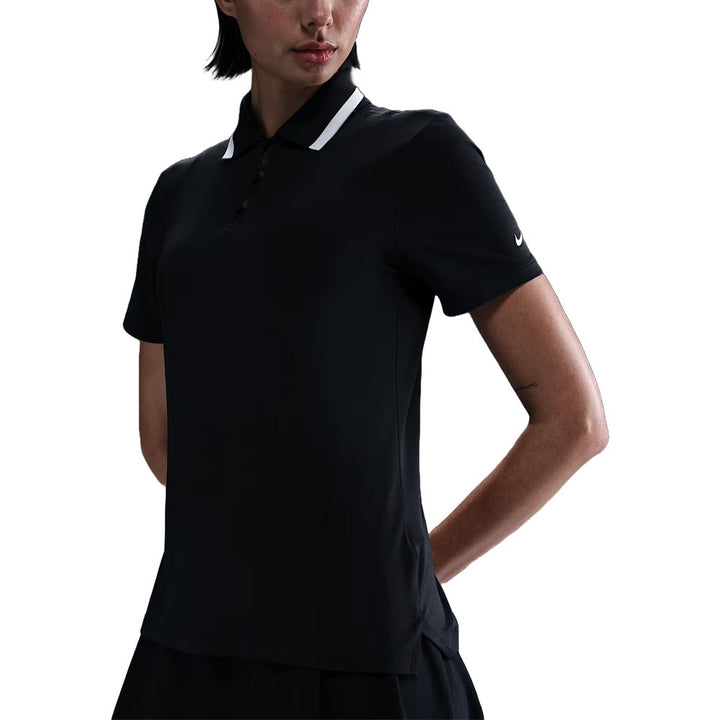 Nike Dri-FIT Tour Short-Sleeve Golf Polo Black/White/White - FW25 Women