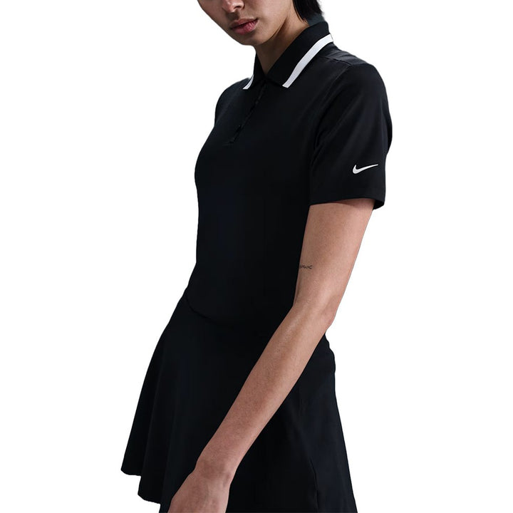 Nike Dri-FIT Tour Short-Sleeve Golf Polo Black/White/White - FW25 Women