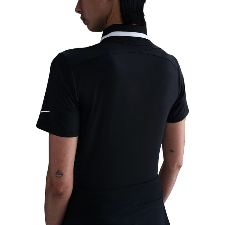 Nike Dri-FIT Tour Short-Sleeve Golf Polo Black/White/White - FW25 Women