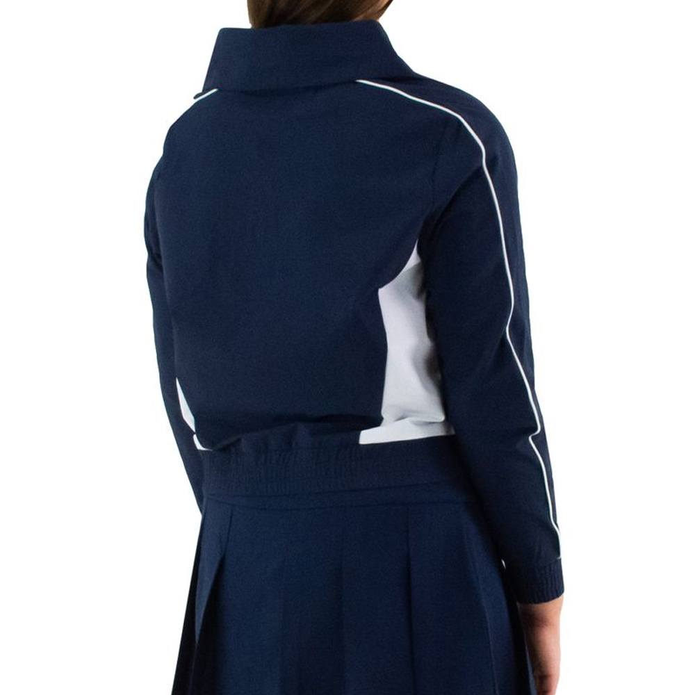 Original Penguin Cropped 1/4 Zip Colorblock Pullover Golf Sweater Black Iris - SS25 Women