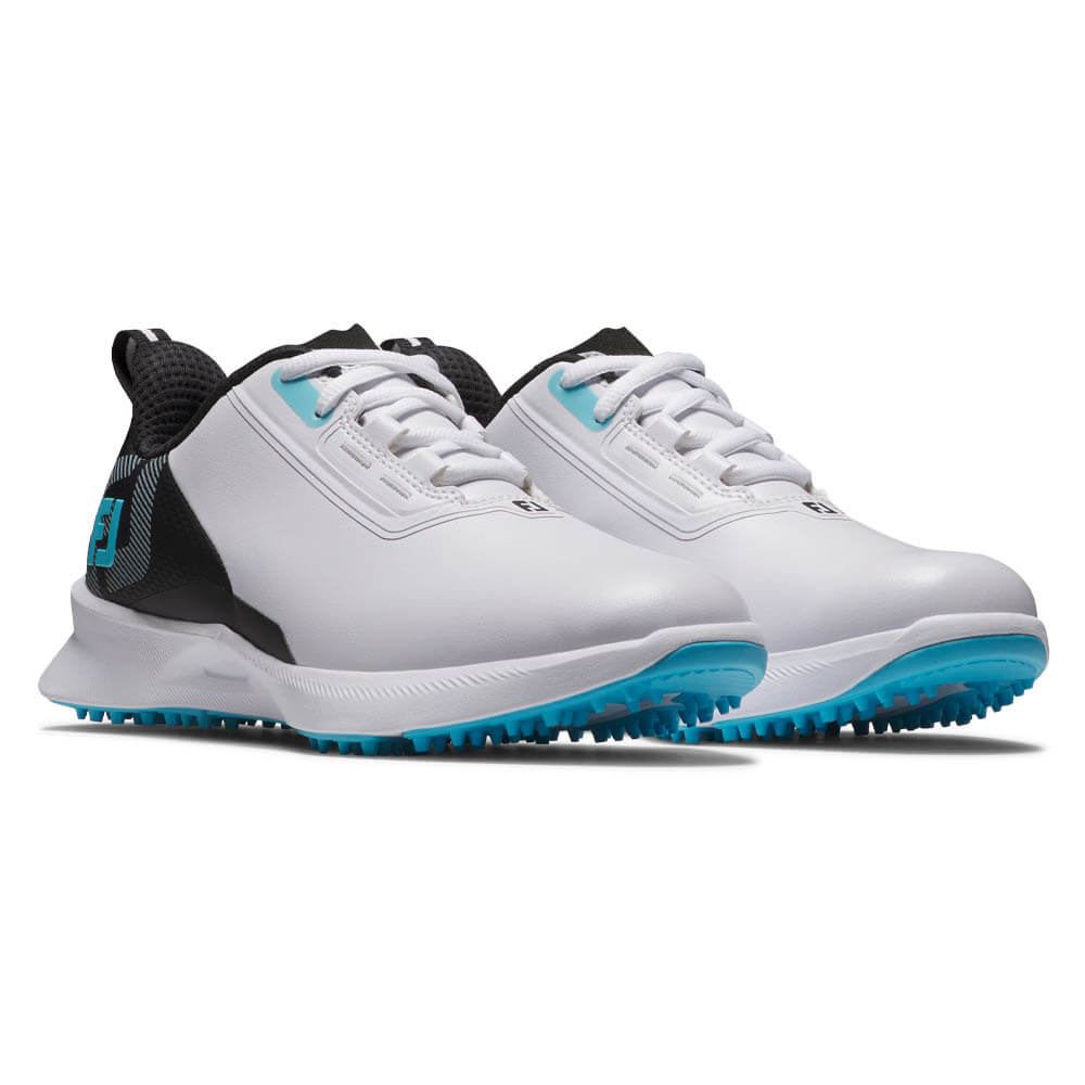 FootJoy Fuel Spikeless Golf Shoes White/Black/Blue - 25 Boys