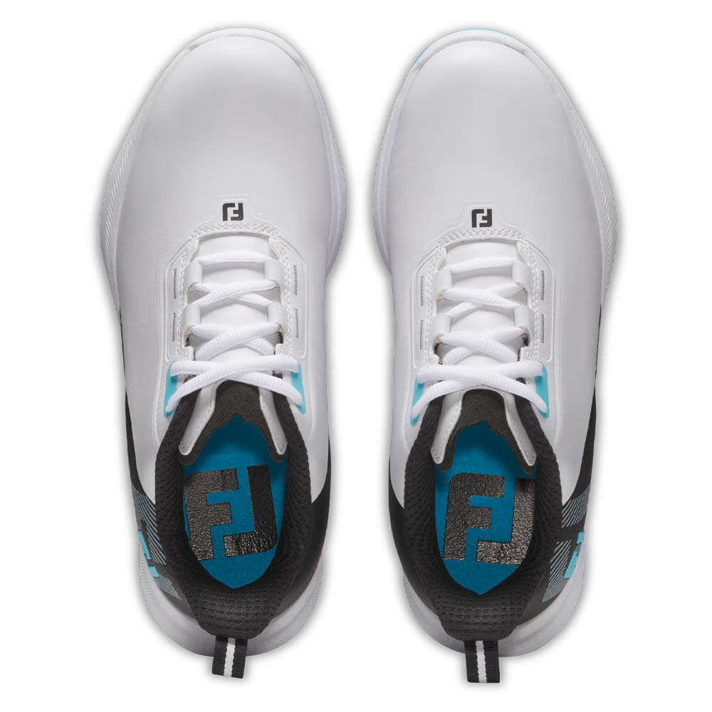 FootJoy Fuel Spikeless Golf Shoes White/Black/Blue - 25 Boys