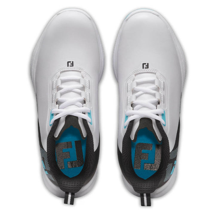 FootJoy Fuel Spikeless Golf Shoes White/Black/Blue - 25 Boys