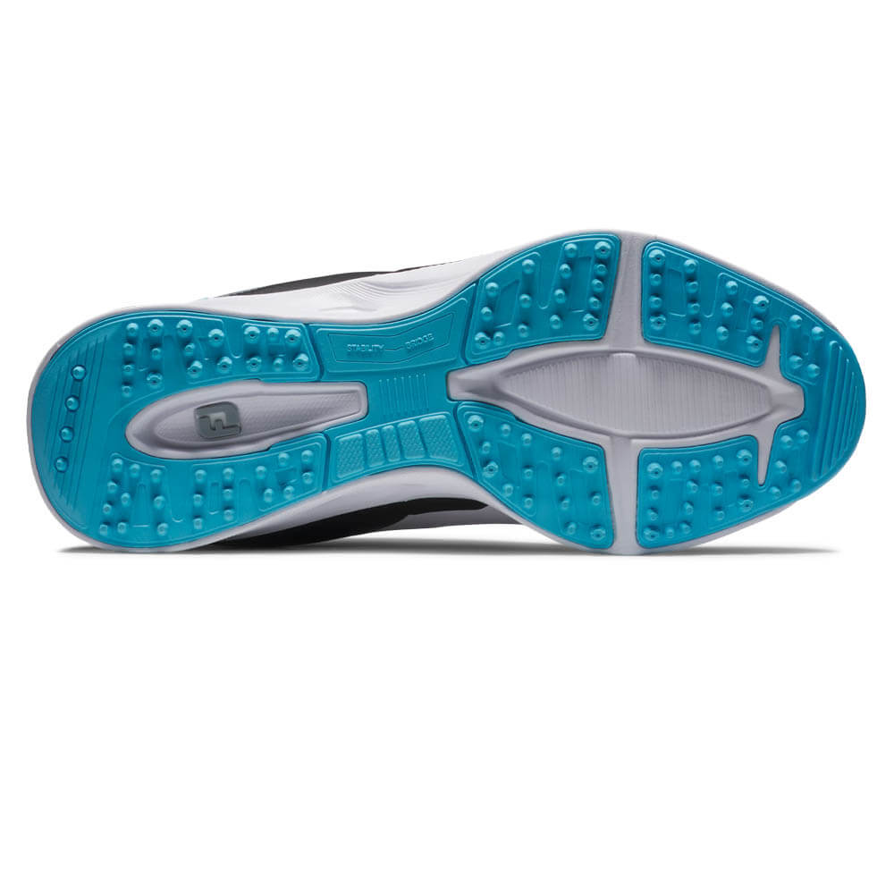 FootJoy Fuel Spikeless Golf Shoes White/Black/Blue - 25 Boys