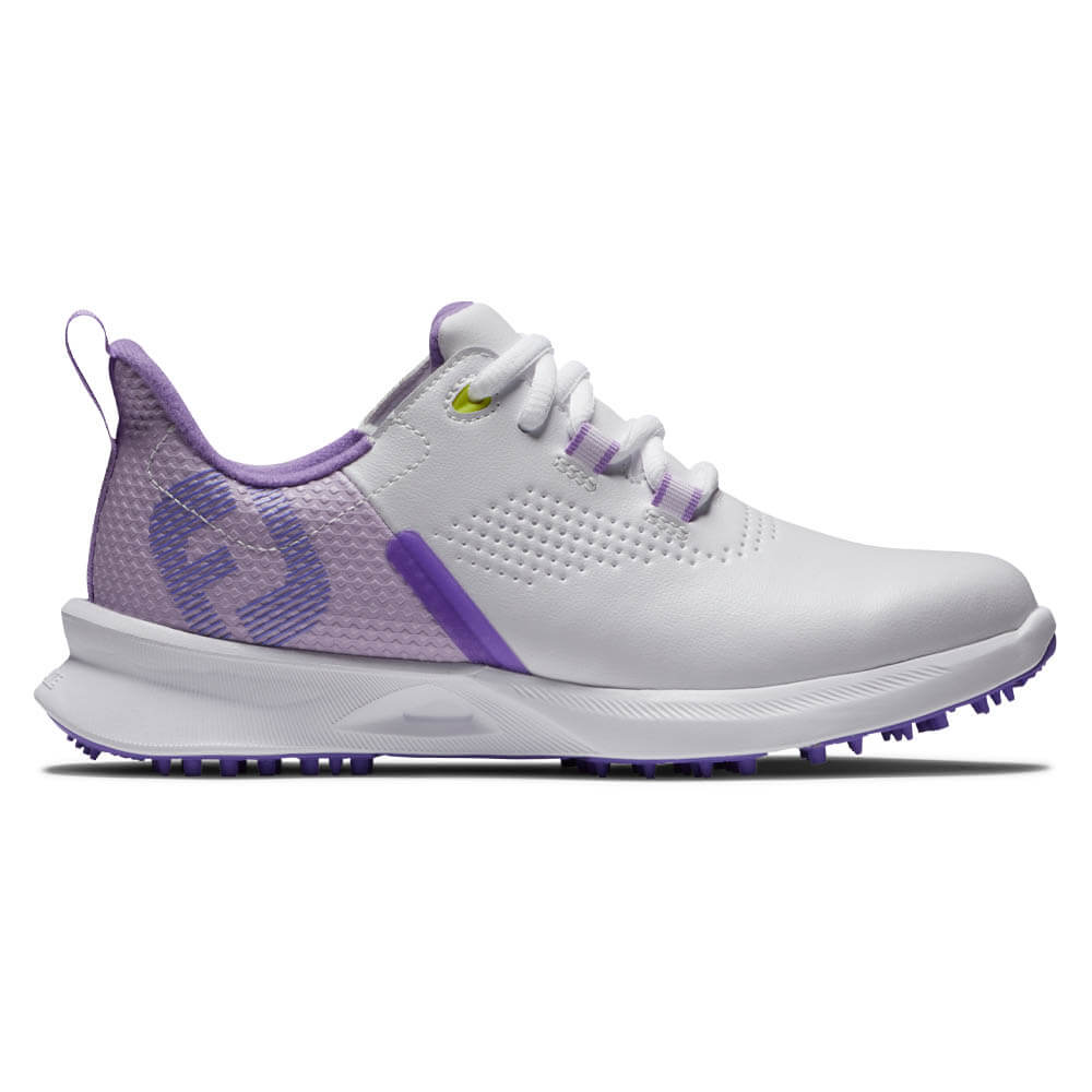 FootJoy Fuel Spikeless Golf Shoes White/Purple - 24 Girls