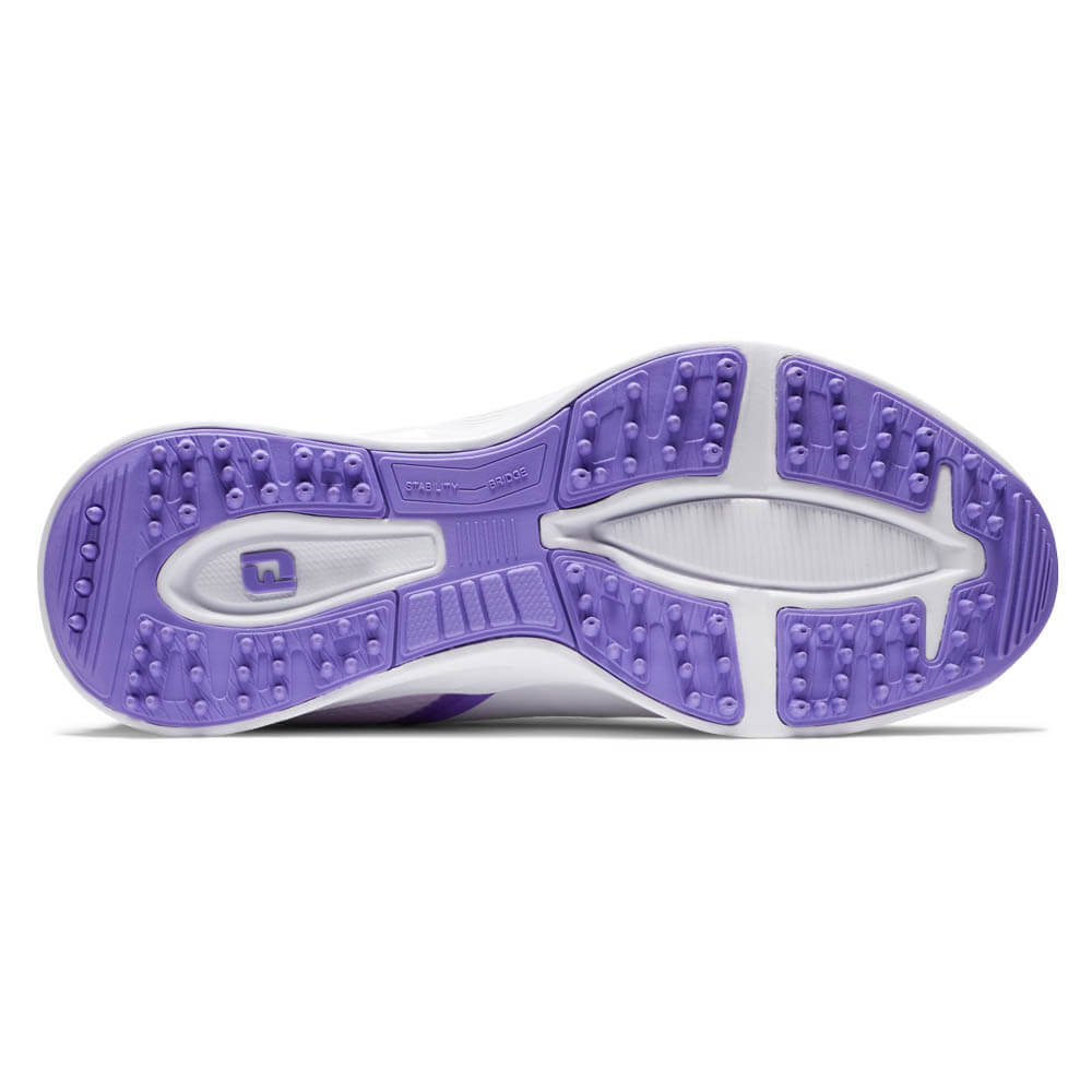 FootJoy Fuel Spikeless Golf Shoes White/Purple - 24 Girls