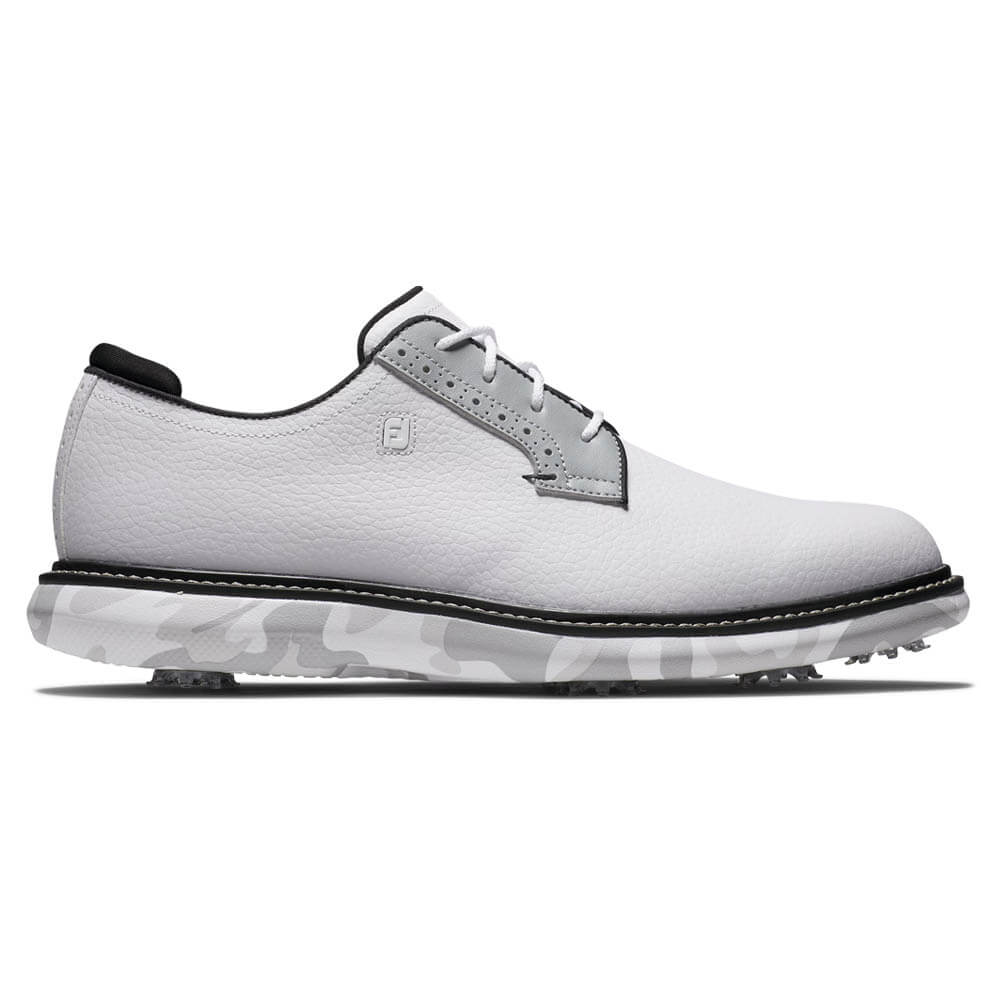 FootJoy Traditions Blucher Golf Shoes White/Gray Camo - 24 Men