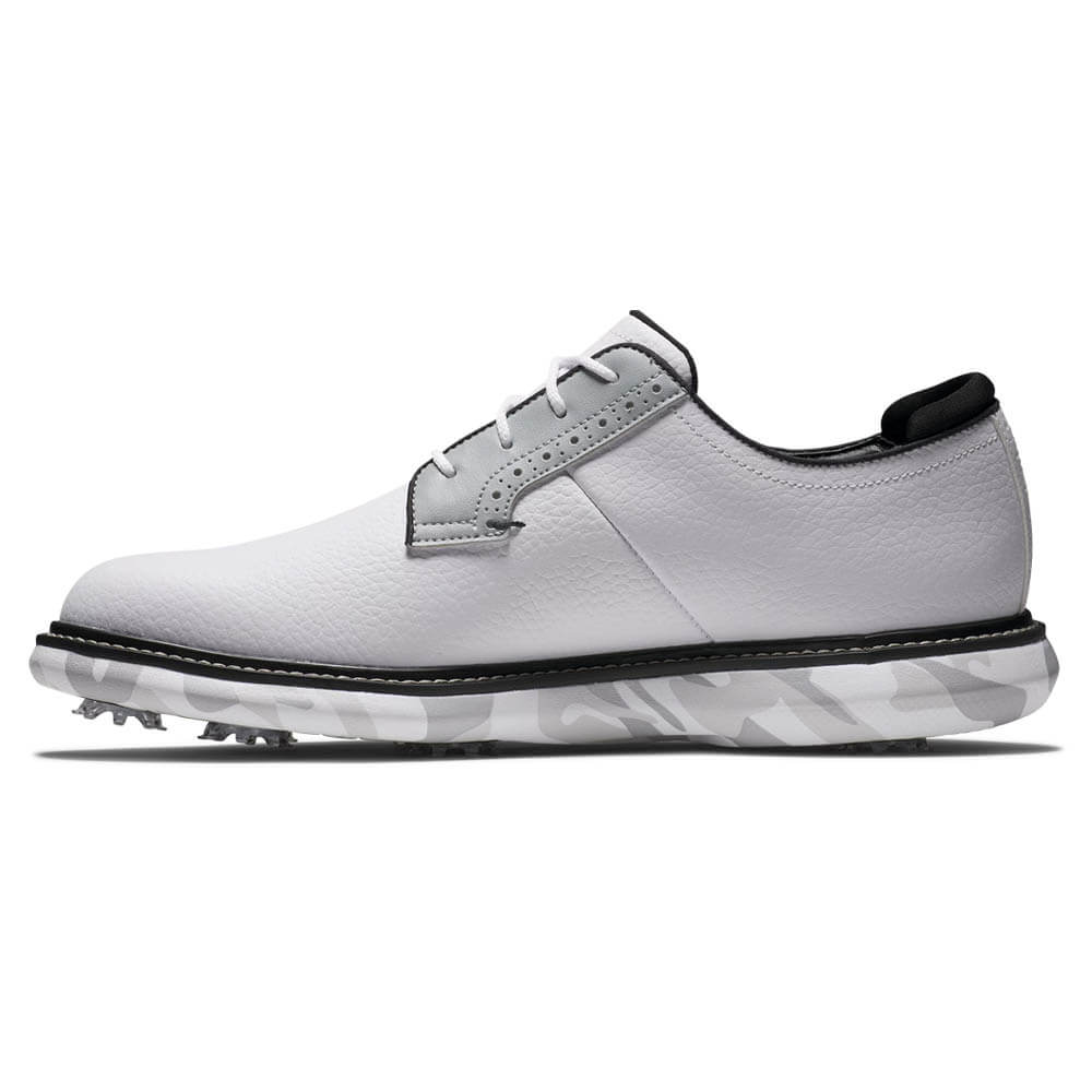 FootJoy Traditions Blucher Golf Shoes White/Gray Camo - 24 Men