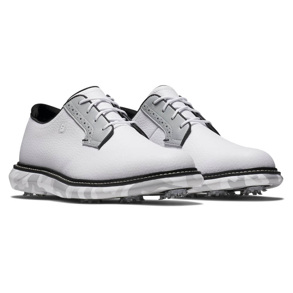 FootJoy Traditions Blucher Golf Shoes White/Gray Camo - 24 Men