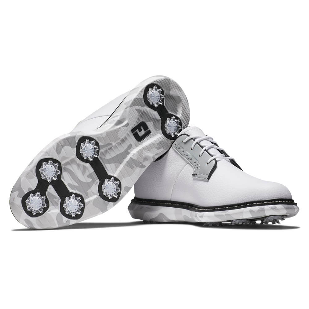 FootJoy Traditions Blucher Golf Shoes White/Gray Camo - 24 Men