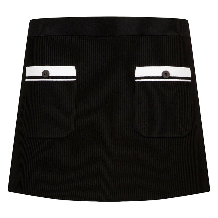 Malbon Luna Rib Knit Golf Skirt Black - SS25 Women