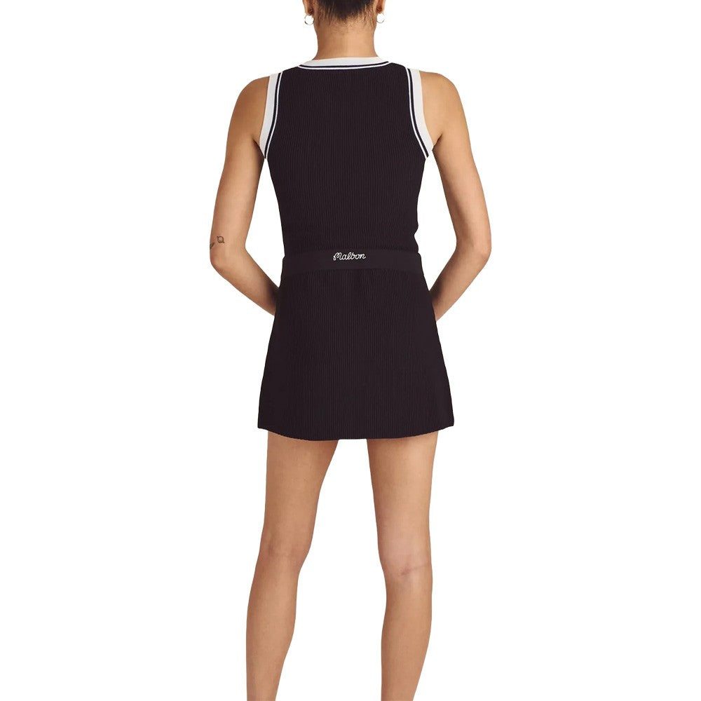 Malbon Luna Rib Knit Golf Skirt Black - SS25 Women