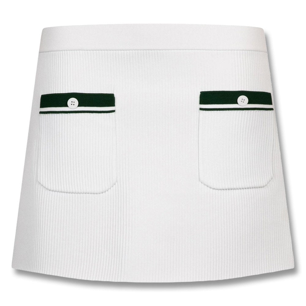 Malbon Luna Rib Knit Golf Skirt Ivory - SS25 Women