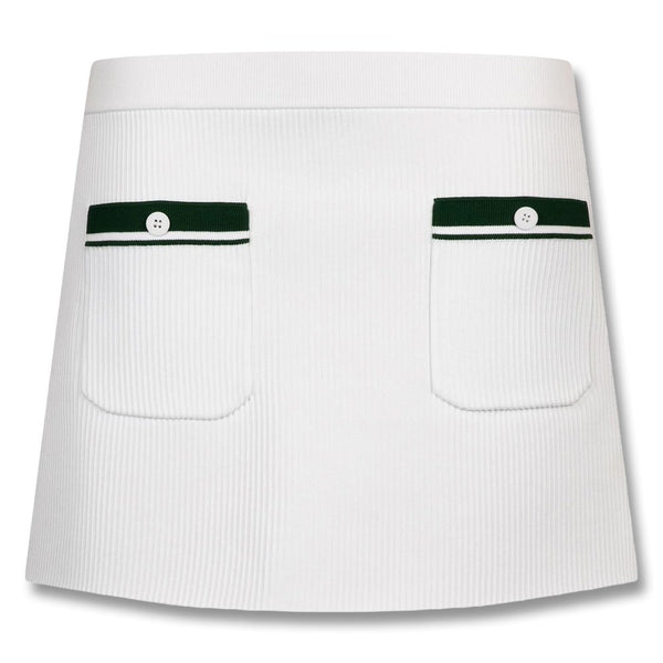 Malbon Luna Rib Knit Golf Skirt Ivory - SS25 Women