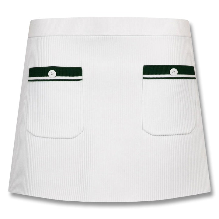 Malbon Luna Rib Knit Golf Skirt Ivory - SS25 Women