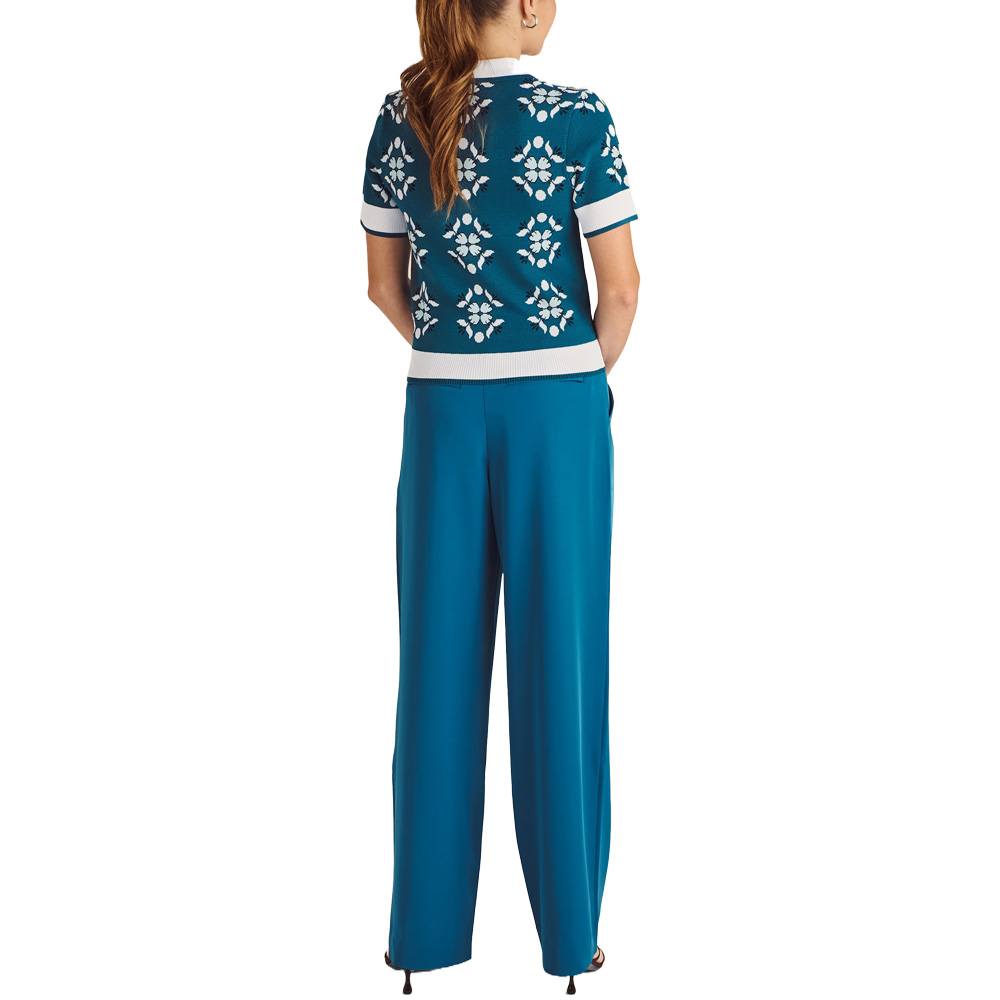 Malbon Lucia Quarter Zip Golf Polo Ocean Multi - SS25 Women