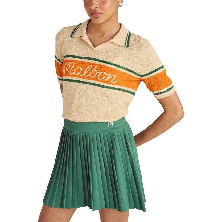Malbon Jade Shortsleeve Sweater Golf Polo Custard - SS25 Women