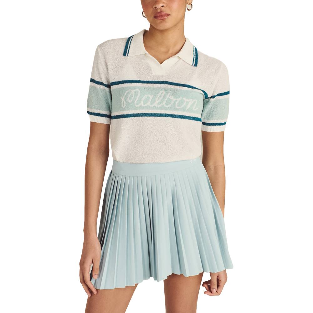 Malbon Jade Shortsleeve Sweater Golf Polo White - SS25 Women