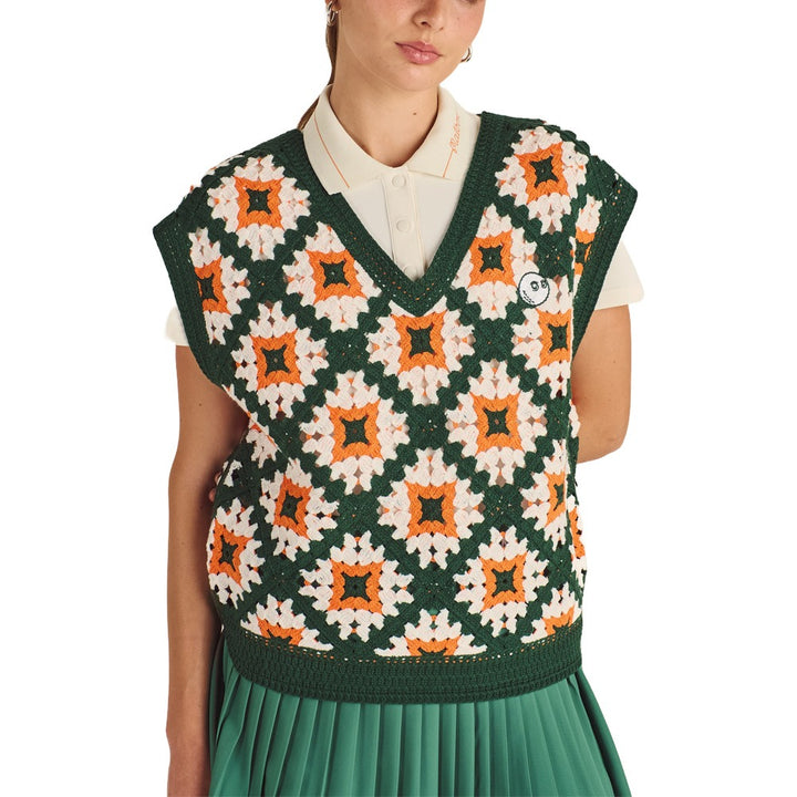 Malbon Bianca Knit Golf Vest Ivory Multi - SS25 Women
