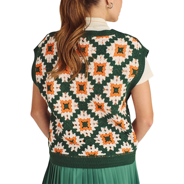 Malbon Bianca Knit Golf Vest Ivory Multi - SS25 Women