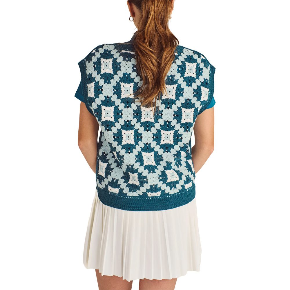 Malbon Bianca Knit Golf Vest Ocean Multi - SS25 Women