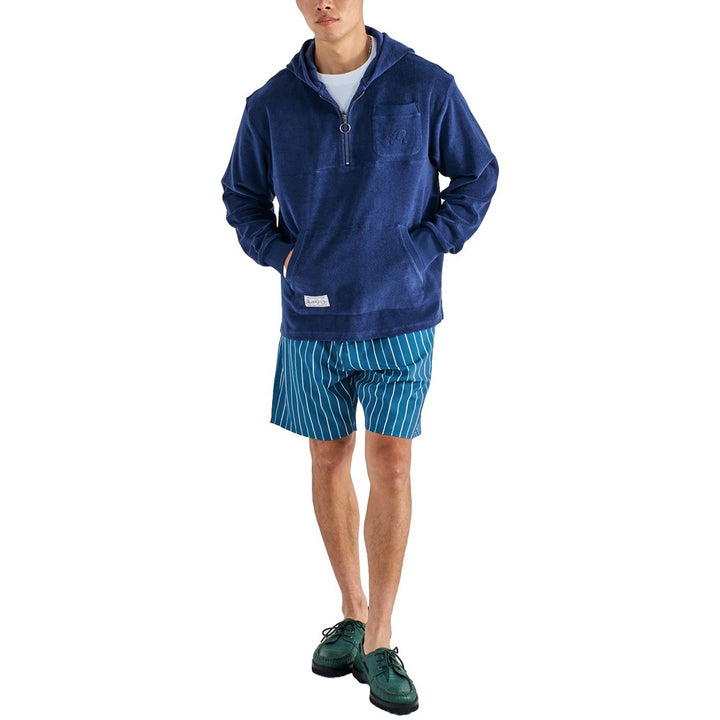 Malbon Castello French Terry Quarter Zip Hoodie Golf Jacket Ocean - SS25 Men