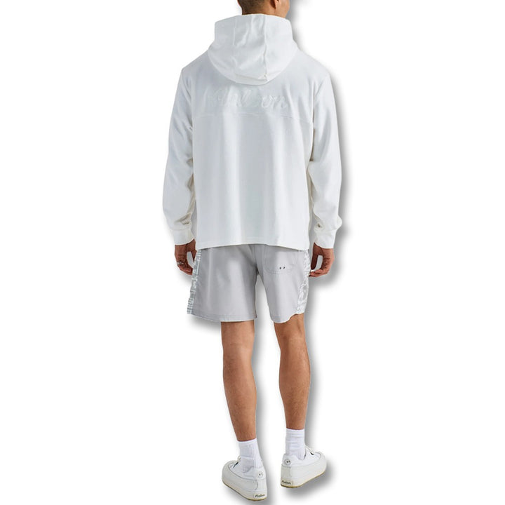 Malbon Castello French Terry Quarter Zip Hoodie Golf Jacket White - SS25 Men
