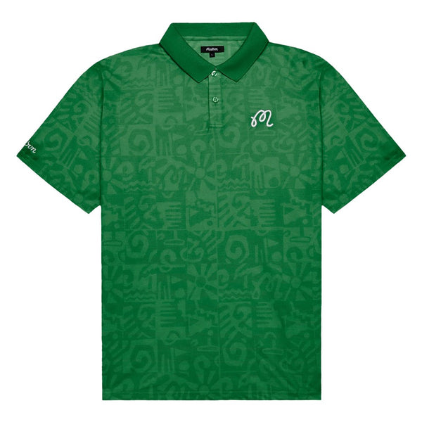 Malbon Mezzi Performance Pique Printed Golf Polo Kelly Green - SS25 Men