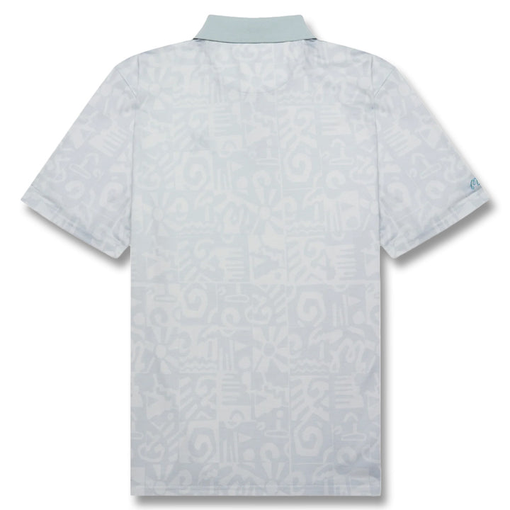 Malbon Mezzi Performance Pique Printed Golf Polo Silver - SS25 Men