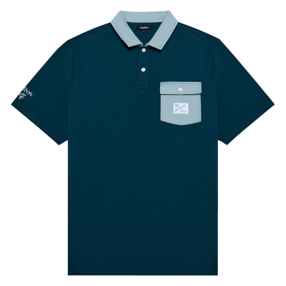 Malbon Jovis Solid Golf Polo Ocean - SS25 Men
