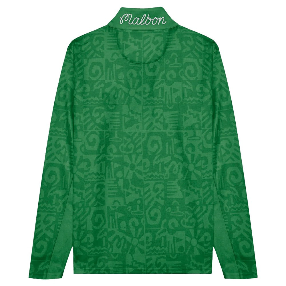Malbon Capo Performance Quarter Zip Golf Pullover Kelly Green