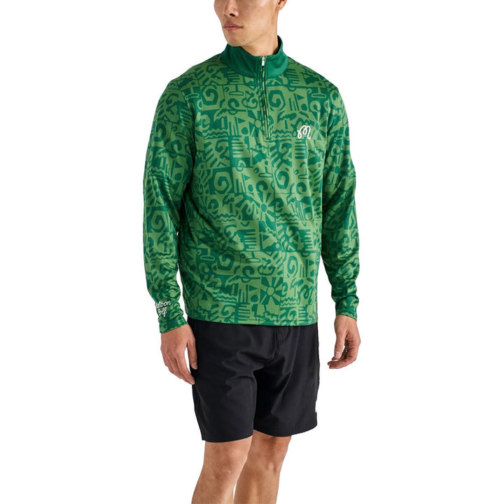 Malbon Capo Performance Quarter Zip Golf Pullover Kelly Green - SS25 Men
