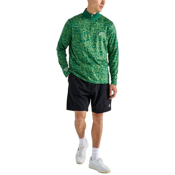 Malbon Capo Performance Quarter Zip Golf Pullover Kelly Green - SS25 Men