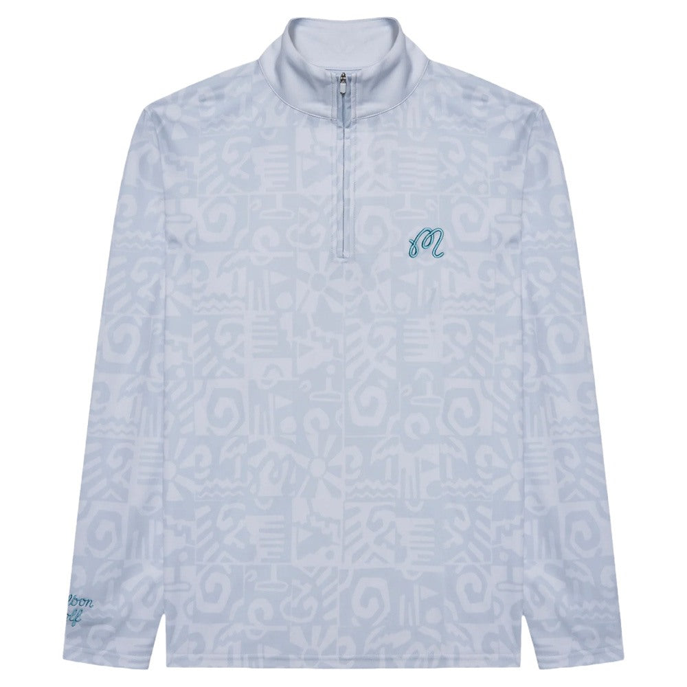 Malbon Capo Performance Quarter Zip Golf Pullover Silver - SS25