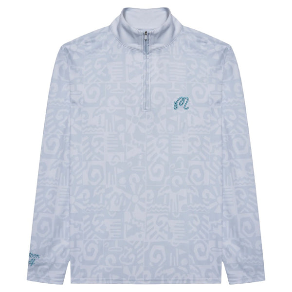 Malbon Capo Performance Quarter Zip Golf Pullover Silver - SS25 Men