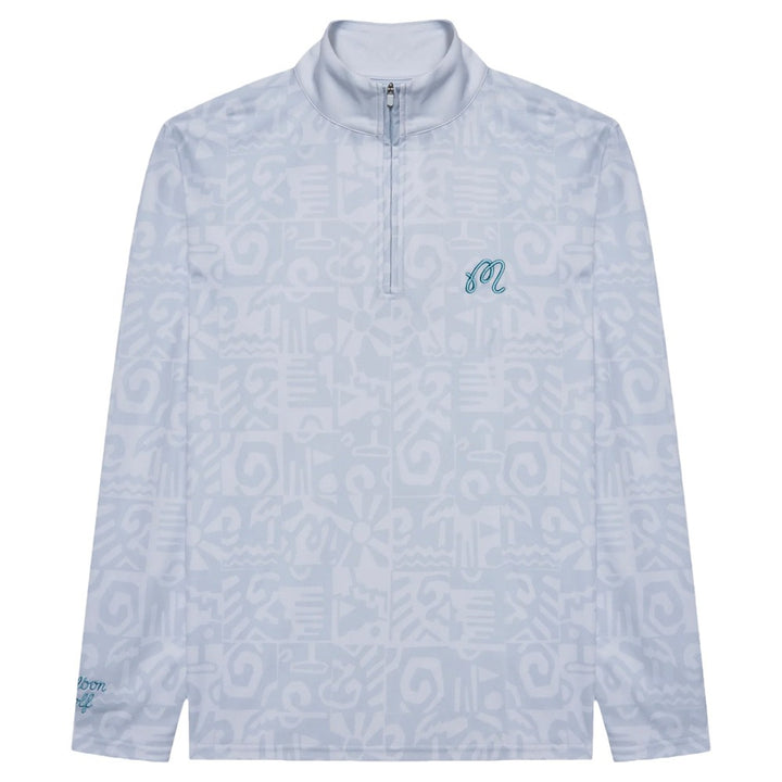 Malbon Capo Performance Quarter Zip Golf Pullover Silver - SS25 Men