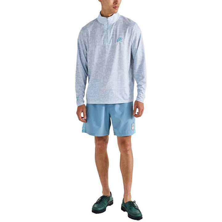 Malbon Capo Performance Quarter Zip Golf Pullover Silver - SS25 Men