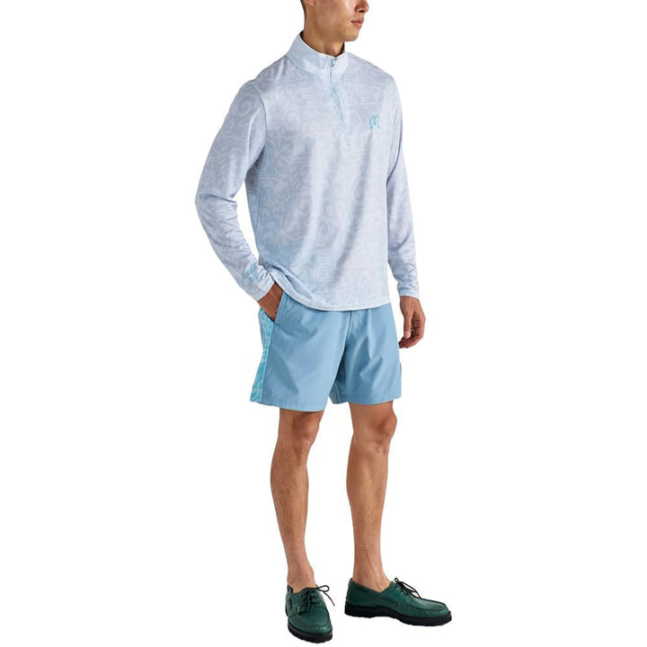 Malbon Capo Performance Quarter Zip Golf Pullover Silver - SS25 Men