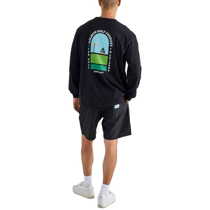 Malbon Marina Longsleeve Golf T-Shirt Black - SS25 Men