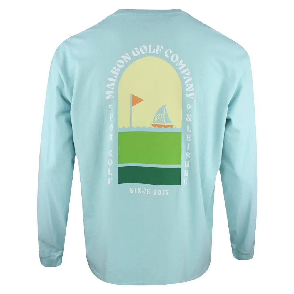 Malbon Marina Longsleeve Golf T-Shirt Light Blue - SS25 Men