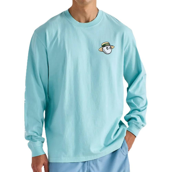 Malbon Marina Longsleeve Golf T-Shirt Light Blue - SS25 Men