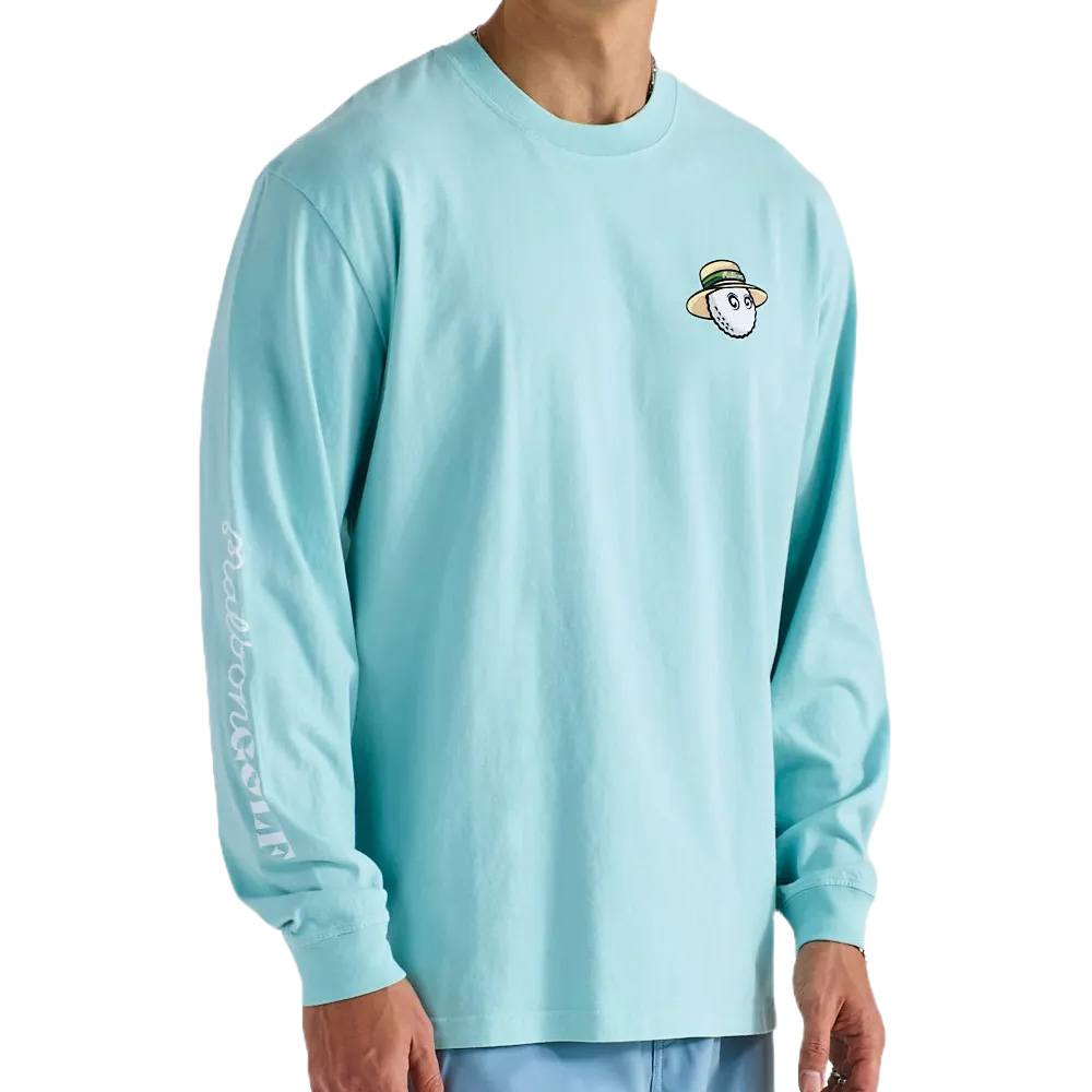 Malbon Marina Longsleeve Golf T-Shirt Light Blue - SS25 Men
