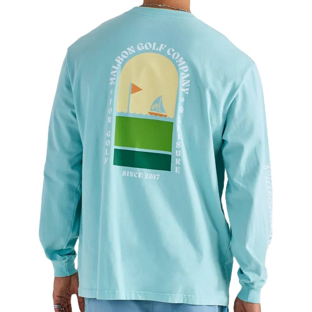 Malbon Marina Longsleeve Golf T-Shirt Light Blue - SS25 Men