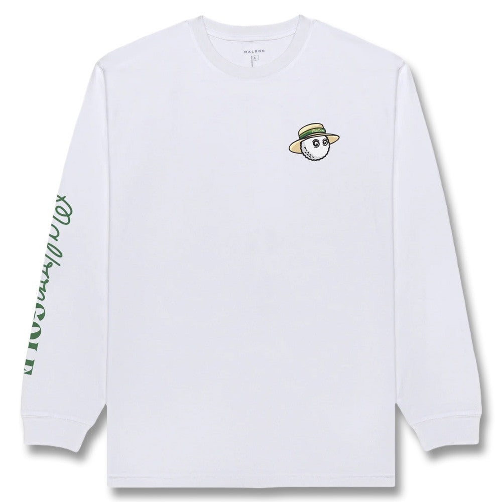 Malbon Marina Longsleeve Golf T-Shirt White - SS25 Men