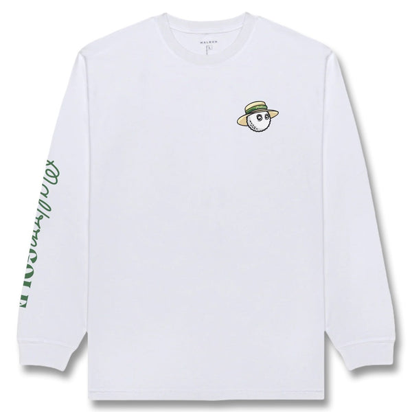 Malbon Marina Longsleeve Golf T-Shirt White - SS25 Men