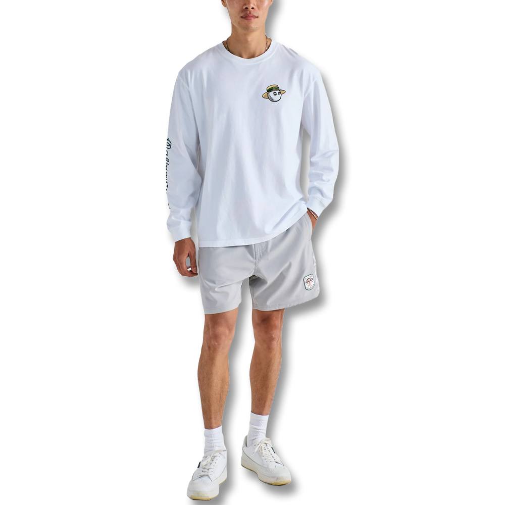 Malbon Marina Longsleeve Golf T-Shirt White - SS25 Men