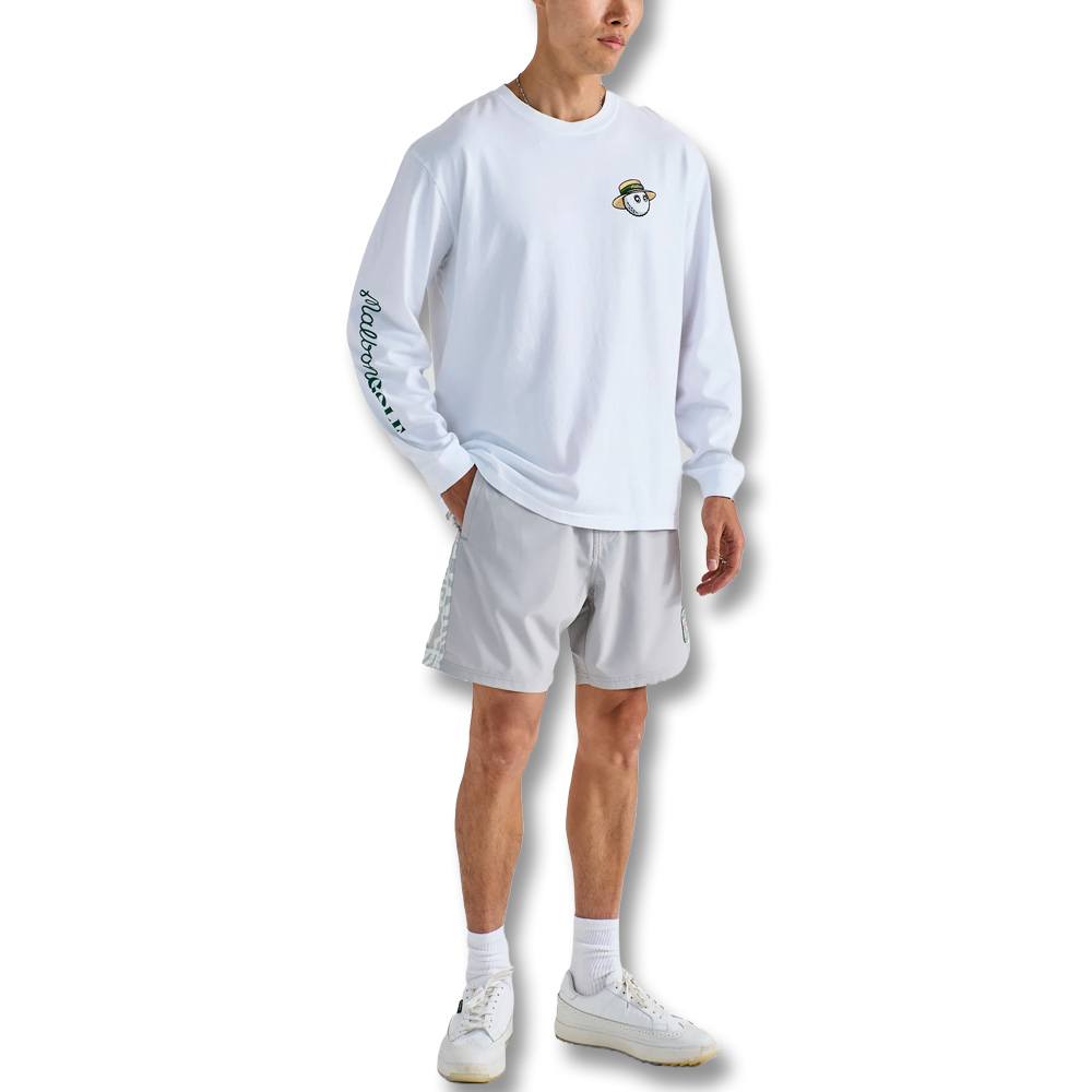 Malbon Marina Longsleeve Golf T-Shirt White - SS25 Men