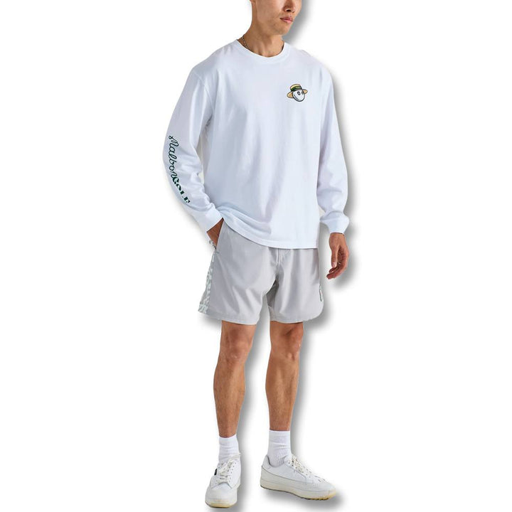 Malbon Marina Longsleeve Golf T-Shirt White - SS25 Men