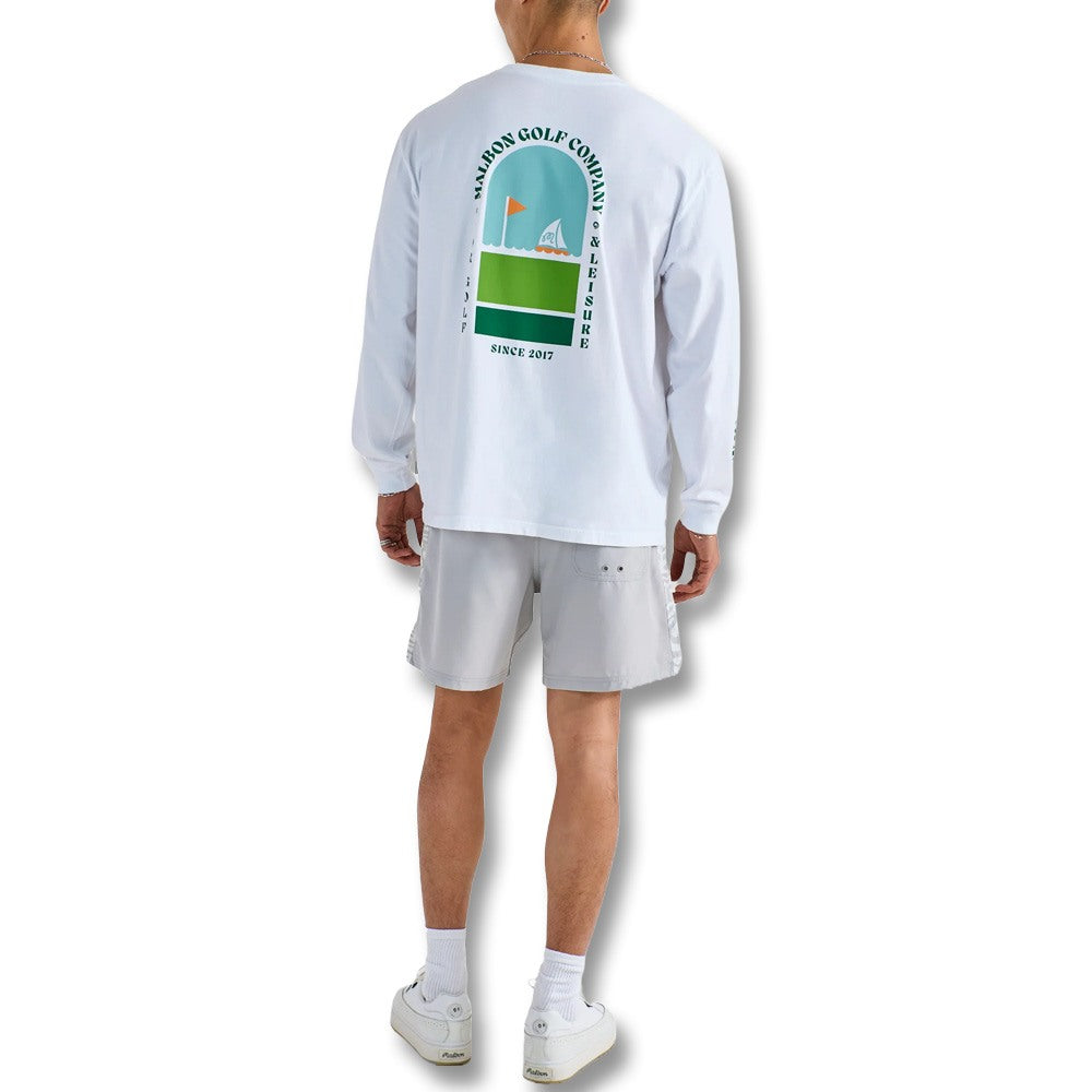 Malbon Marina Longsleeve Golf T-Shirt White - SS25 Men