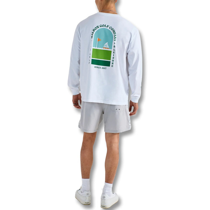 Malbon Marina Longsleeve Golf T-Shirt White - SS25 Men